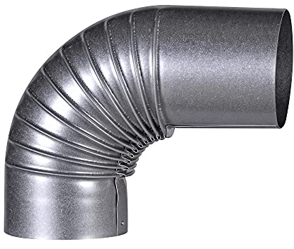 FAL Bogen 90°, starr, verlängert, ø 120 mm - Ofenrohre aus Stahlblech, 0,6 mm stark, innenliegend gemufft, Längen lasergeschweißt