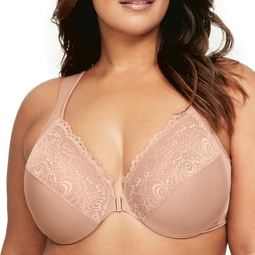 Glamorise Wonderwire Fermeture Frontale Armature #1245 Plunge Bra Femme (lot de 1)