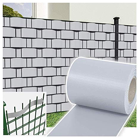 GDMING Brise-vue Pour Clôtures Rigides De Jardin PVC Pour Clôture À Barres Parallèles En Métal Extérieur Vue Bloquée À 100% Protection UV Pour Balcon Couverture Avec Clips, 21 Tailles