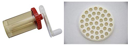 ELETTRO CENTER Torchietto multifunction passatelli, colori assortiti & ART.288 Filiera per Passatelli a Stella, POM, Bianco