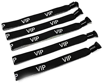 Original Twist4 VIP Stoff Einlassbänder - made in DE - seit 2001 - Festivalbändchen Kontrollbänder VIP Eintrittsbänder (100, schwarz/silber)