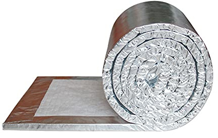 GOONSDS Ceramic Fiber Insulation Baffle Fire Blanket - Single-Sided Aluminum Foil for Stoves, Furnace, Kilns, Fire ,50mmx610mmx1000mm