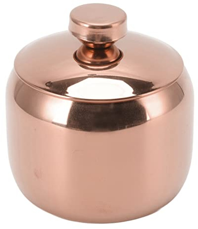 Wakects Azúcarero con tapa y cuchara de acero inoxidable, tarros de especias Tarro de sal Azúcarero Tarros de especias en café, Cocina, para servir té Polvo de Curry de Sésamo Polvo (oro rosa)