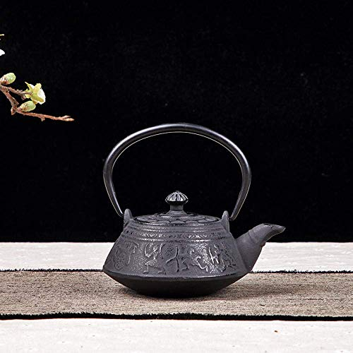 ANIFM Gusseisen-Teekanne, Herdkessel, 0,6 l, Gusseisentopf, Eisentopf, Teeservice, Alter Eisentopf, Teekanne, Wasserkocher, traditioneller Heimkocher Comfortable Anniversary