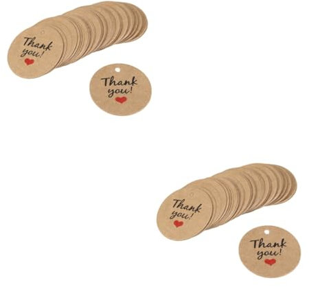 Healeved 400stücke Runde Deko-papieranhänger Danke Tags Für Hochzeiten Und Partys Kreative Geschenketiketten Handgefertigte Kraftpapier-tags Für Dekoration Gastgeschenke Format