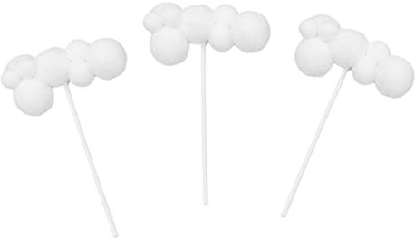 Toyvian Elegant Woolen Yarn Cloud Cake Picks 5pcs Birthday Cake Topper for Parties