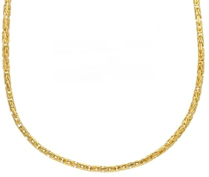 generico Kette aus 18 Karat Gelbgold, 750, Königskette, solide, Stärke 1,7 mm, Länge 60 cm., 60 CM, Gold, Kein Edelstein
