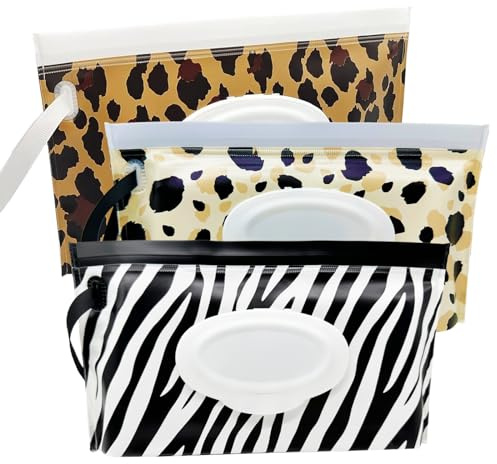 3er-Pack Baby Feuchttücher-Spender, Portabler Auffüllbarer Feuchttücher-Halter Baby Feuchttücher-Behälter Reise-Feuchttücher-Fall Wiederverwendbare Nass-Feuchttücher-Tasche
