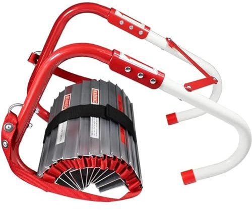 YYingYYue Strickleiter, Feuerwehrleiter, Rettungsleiter, Feuerfeste Strickleiter, Sicherheitsleiter, Aluminiumlegierung 450 Kg Tragkraft, Rettungsstrickleiter Für Die Flucht Aus Dem Fenster,10m