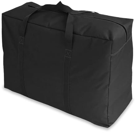 APKOL 150L Große Aufbewahrungstasche XXL, Aufbewahrungstasche für Bettdecken, Umzugstaschen Reisetasche groß Tragetasche mit Handgriff Reißverschluss,Storage Bag,Schwarz,85x55x33cm