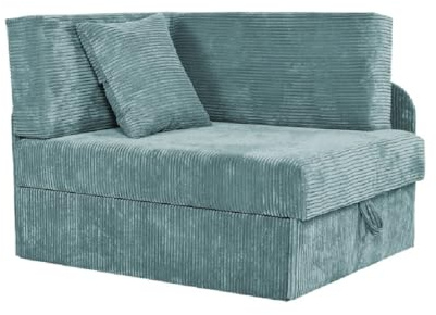 Family Meble Kindersofa, Modell Boni, mit Schlaffunktion, Freistehendes, Klappbares für Kinder, 3 Schlaflängen, Strapazierfähiges Material, Schmutzabweisend, Minze