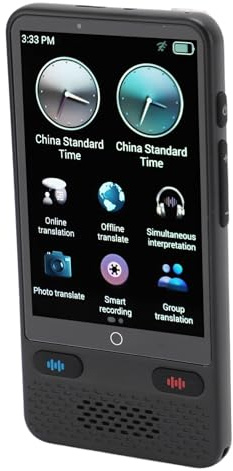 74-Sprachen-Übersetzer, Sprachübersetzungsgerät mit KI-Assistent. Großes Touchscreen-Display, Unterstützt Intelligente Aufzeichnung in 115 Sprachen, Gruppenübersetzung in 138