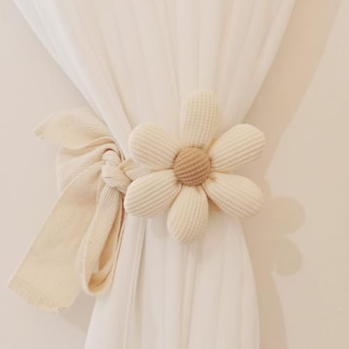 legacci per tende, legacci per tende, Fermatenda for tende in tessuto da 2 pezzi Fermatenda for tende a 6 petali con fiori for tende, Fermatenda decorativo elegante Fermatenda for tenda decorativa for