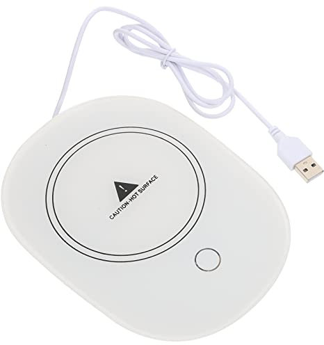 Amosfun 55grad Desktop USB Heizbecher Untersetzer Mit Thermostat Praktischer Cup Mat Wasserbecherwärmer Für Warme Getränke Einfach Zu Bedienen Und Langlebig