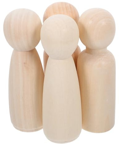 FIXOSHEE 4stücke Holz Holzfiguren Jungen Mädchen Diy Holzhandwerk Zum Bemalen Glatte Oberfläche Fördert Kreativität Und Feinmotorik Junge Mädchen Bastelprojekt