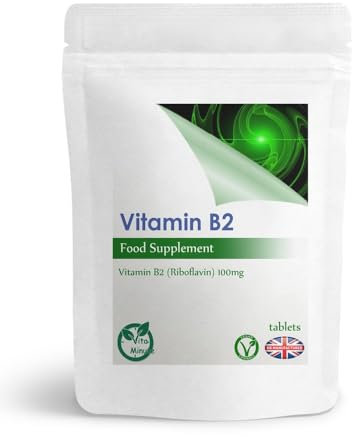 100 x Vitamin B2 Riboflavin 100mg Tablets | High Strength | Helps with Tiredness and Fatigue, Supports Energy Levels (Vegan)