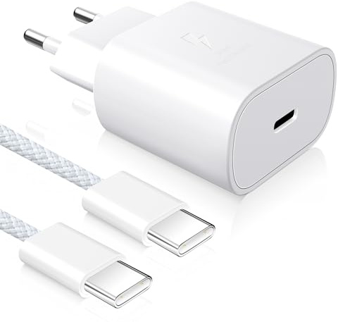 YISH Chargeur USB C Rapide 25W： Prise USB C PD3.0 Chargeur Rapide Type C avec 60W Cable USBC Vers C, Adaptateur Secteur Type C