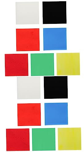 DIYEAH 14pcs Colors Square Glass Sheet for Microwave Fusing Glass Melt Food Cover Projects
