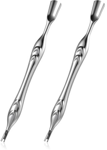 2 Stück Nagelhautentferner Gabel Nagelhautschieber mit Gabel 2-in-1 Nagelhautschneider Nagelhauttrimmer-Schieber-Entferner Nagelpflege-Werkzeug Edelstahl Werkzeug für Maniküre Pediküre Regenbogen