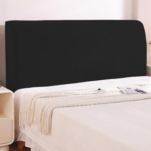 Ystyle Copri Testiera Letto Elasticizzata Matrimoniale, 120CM, Nero | Elastico Copri Spalliera Letto, Copertura Testata Letto Lavabile, Headboard Cover Antipolvere Universale, Copri Testata Letto