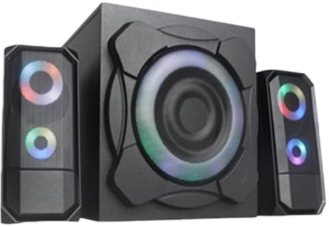 BERSERKER Thor 2.1 Système Audio avec Éclairage LED RVB, 55W RMS, Bluetooth, USB, AUX, Noir