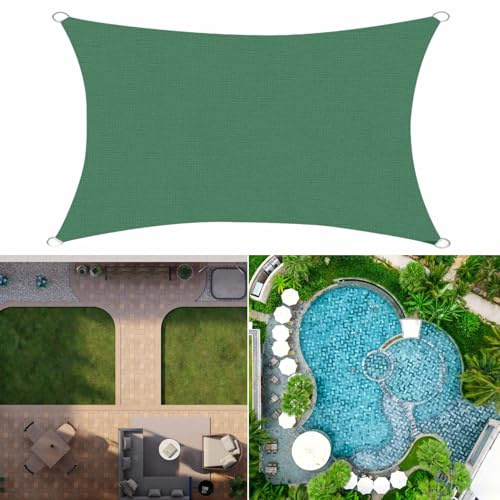 SRHIMEOS 6X6m Rettangolare Vela Ombreggiante Traspirante, Telo Parasole per Esterni Impermeabile, Tende a Vela per Giardino Protezione Solare, Tessuto HDPE