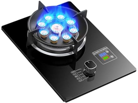 Cuisinière À Gaz Portable 1 Brûleur, Cuisinière À Gaz D'intérieur, 5,2 KW, Neuf Cavités, Minuterie À Feu Élevé, Table De Cuisson En Acier Inoxydable, For Cuisine, Camping, Jardin, Restauration(LPG)