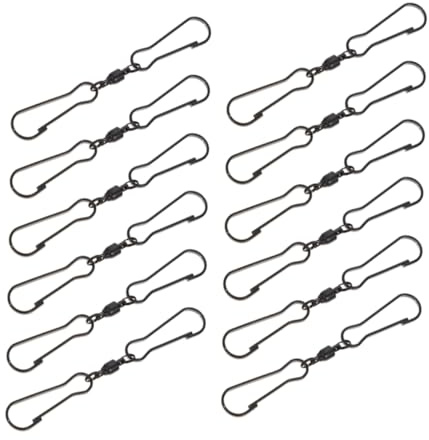 Toddmomy 12pcs Outdoor Decorative Hooks Swivel Wind Hooks for Wind Spinners Plant Hangers Windsocks Bird Feeders Patio Decorative Weatherproof Stainless Steel