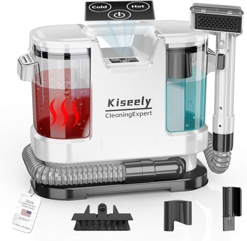 Aspiradora Agua Tapiceria Limpiador, con calentamiento instantáneo, 600W potente succión y limpieza profunda para alfombras, sofás, coches y mascotas (TP8)