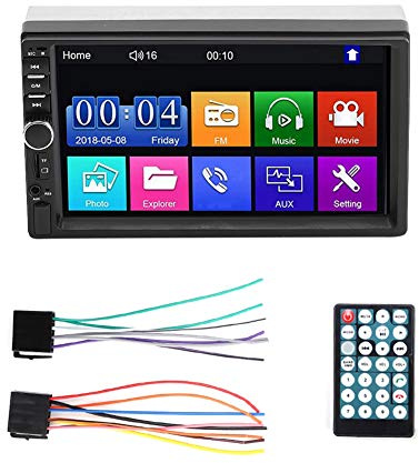 Lettore multimediale universale per auto da 7 pollici, touch screen digitale TFT, ricevitore audio MP5 con chiamate in vivavoce Bluetooth e video 1080P per veicoli a 12 V,