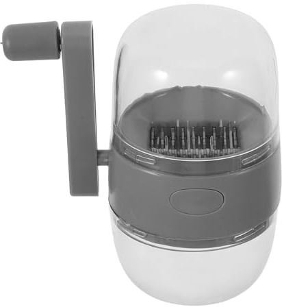 SUPVOX Molinillo Manual de Frutos Secos Manivela, Picador de Nueces y Ajo Portátil, Trituradora Desmontable de Plástico Gris para Cocina y Uso Exterior, Herramienta Compacta para