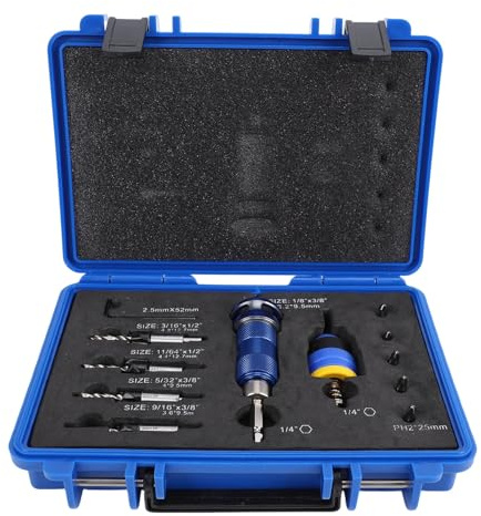 Eminchu Juego de Brocas Avellanadoras con Tope de Profundidad Ajustable, Brocas Avellanadoras de 3,2-4,8 Mm, Taladro Avellanador de Vástago Hexagonal de Rápido con Broca Phillip, Ideal para
