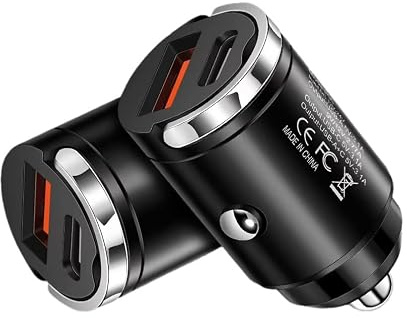 100w Car Charger Adapter,2-Port PD/QC Fast Charging Cigarette Lighter 12V USB Socket,Dual 100W USB-C/A Car Phone Charger for Phone 17/16/15/14, S26/S25/S24/S23,Tablets