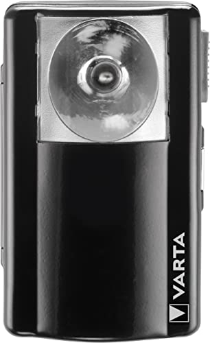 VARTA Lampe Torche LED incl. 1x pile Superlife 3R12, Palm Light, lumière, lampe de poche plate avec clip de fixation pratique, interrupteur à glissière