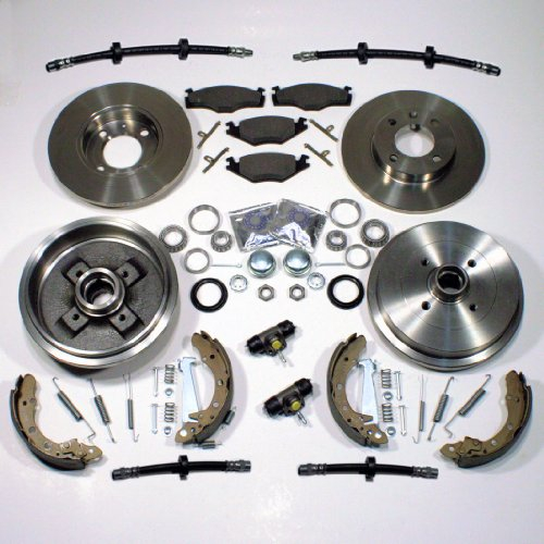 Bremsscheiben + Bremsbeläge vorne + Bremstrommeln + Bremsbacken + Radlager + Radbremszylinder + Zubehör hinten + Bremsschläuche vorne + hinten