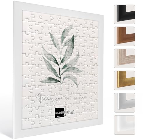 Cornice portafoto per puzzle, ca. 170 – 300 pezzi, 22 x 28,5 cm, colore: bianco opaco