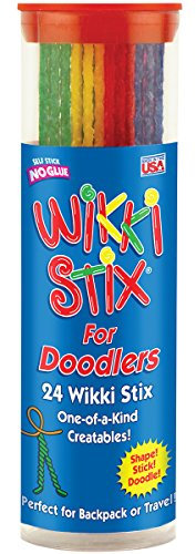 Wikki Stix Sensory Fidget Toy, Arts and Crafts for Kids, Non-Toxic, Waxed Yarn, 6 inch, Reusable Molding and Sculpting Sticks, American, Assorted Colors, 24 Count (Pack of 1), Multi