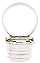 Glass Bottle Stopper with an Air/Liquid Tight 18mm Closure. Round Glass Stopper Ideal for Many Containers, Apothecary, Perfume Oil, Essential Oils (4-Pack)