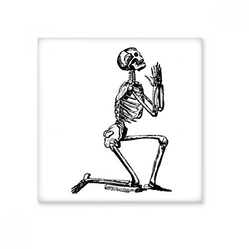 DIYthinker Orar Esqueleto humano bosquejo brillante baldosa cerámica de baño Cocina muro de piedra artesanal de regalo Decoración