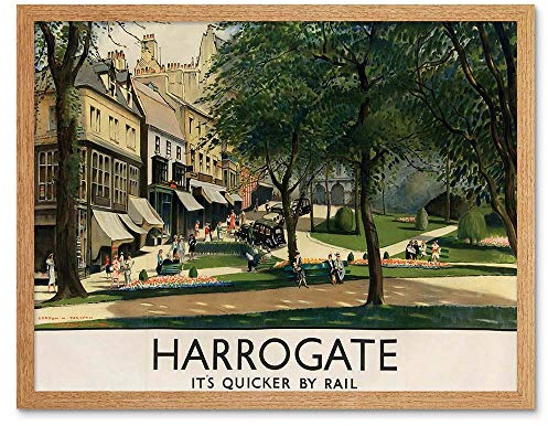 Wee Blue Coo Advertisement England British Harrogate Rail Art Print Framed Poster Wall Decor 12x16 inch