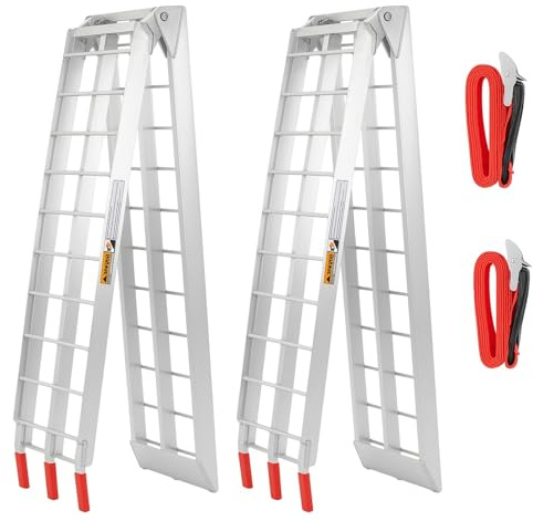 VENDAV ATV Ramps Aluminum Folding Loading Ramps 1500lbs Capacity 7.5FT,2pc Lightweight Portable Ramps Truck Ramps Motorcycle Ramps 4 Wheeler Ramps for Pickup Trucks,Trailer,Lawn Mower,Dirt Bike.