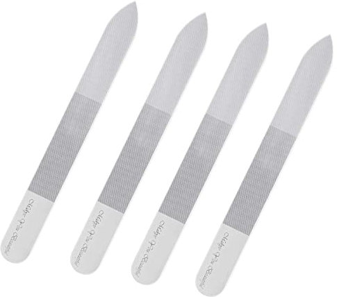 Set di 4 Lima per unghie in vetro nano, cura professionale delle unghie, lima per unghie per bambini, lima a doppia faccia,soprattutto per rendere le unghie morbide e confortevoli