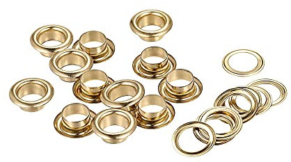 sourcing map 100 Set Ösen mit Unterlegscheiben 13x8x5mm Eisen durch Loch Hohlnieten Ösen Messington