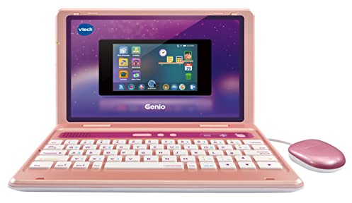 Vtech Genio Lernlaptop pink – Lerncomputer mit Internetzugang, Textprogramm und Lerninhalten zu Buchstaben, Wörtern, Mathe, Logik u. v. m. – Für Kinder von 5-12 Jahren