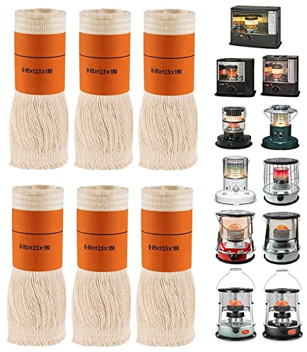 ZYLEDW 6 Stücke Docht für Petroleumofen für Innenräume, Dochte für Petroleum Heizung Kerosin Heizer, Ersatzdocht Petroleum Heizung für Petroleumheizer Heizstrahler