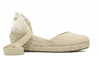 ALPARGATUS Alpargata Valenciana Lona con Cuña de 3 Cuerdas y Cierre de Cinta Hecho a Mano en España - Modelo ULEA