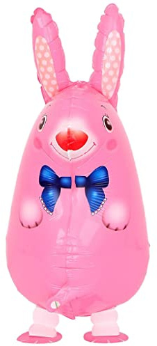 Airwalker Folienballons * Laufende Tiere * als Deko für Geburtstag und Party | 34-115cm groß | Walking Animals Kinder Kindergeburtstag Partydeko Luftballons Ballons, Edition: Rosa Hase