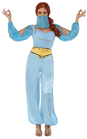 MIMIKRY Arabische Prinzessin Hellblau 3-TLG. Haremsdame Jeannie 1001 Nacht Bauchtanz Harem Orient Märchen Jasmin, Größe:S