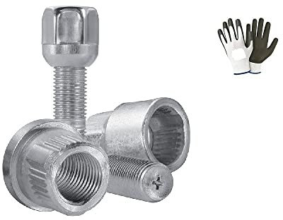 Compatible avec Peugeot 106, 206, 307, 406, 607, 1007, 407, 407 SW, Ranch, 207, Expert Tepee,308 dal 2003 in Poi (DB10) VIS ANTIVOL pour Roue DE Voiture pour Jante ALU 4 PINS + 2 CLÉS