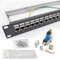 ARLI 24 Port 19 Patchpanel Set Patchfeld Modular 1HE 19 Zoll Rackeinbau + 24x Keystone Module CAT8.1 Kompatibel CAT7 LAN Netzwerk Verlegekabel Schwarz